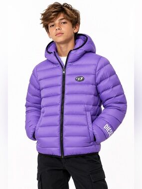 DIESEL Padded jacket with printed logo kids size 14Y (168) NWT